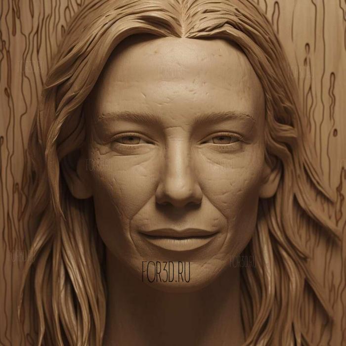 Cate Blanchett 4 stl model for CNC